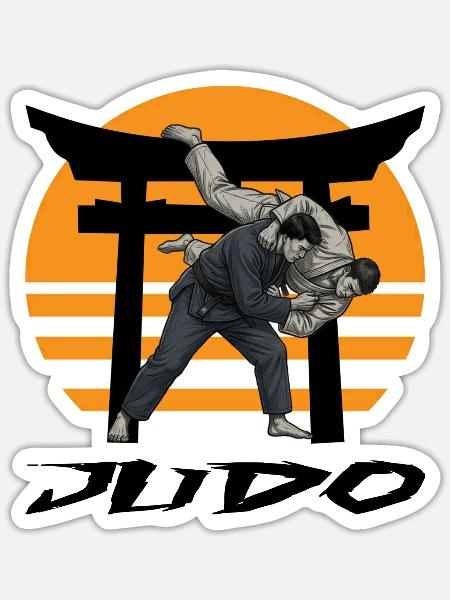 Judo - Sticker Größe S (10 x 10 cm) - Mattweiß