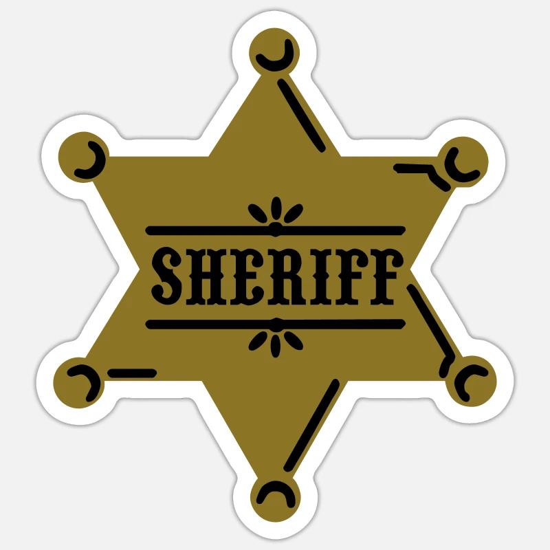 sheriff - Sticker size S (10 x 10 cm) - white matte