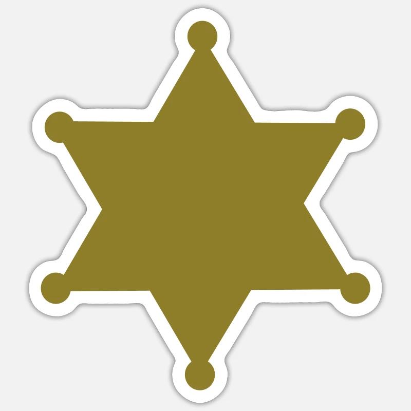 Sheriff - Star - Sticker size S (10 x 10 cm) - white matte