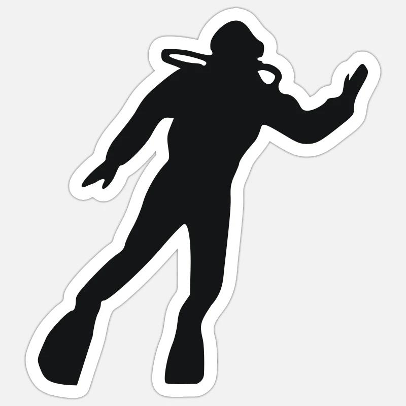 Plongée - Sticker taille S (10 x 10 cm) - blanc mat