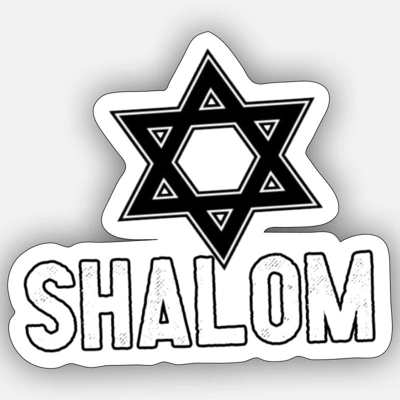 shalom - Sticker Größe S (10 x 10 cm) - Mattweiß