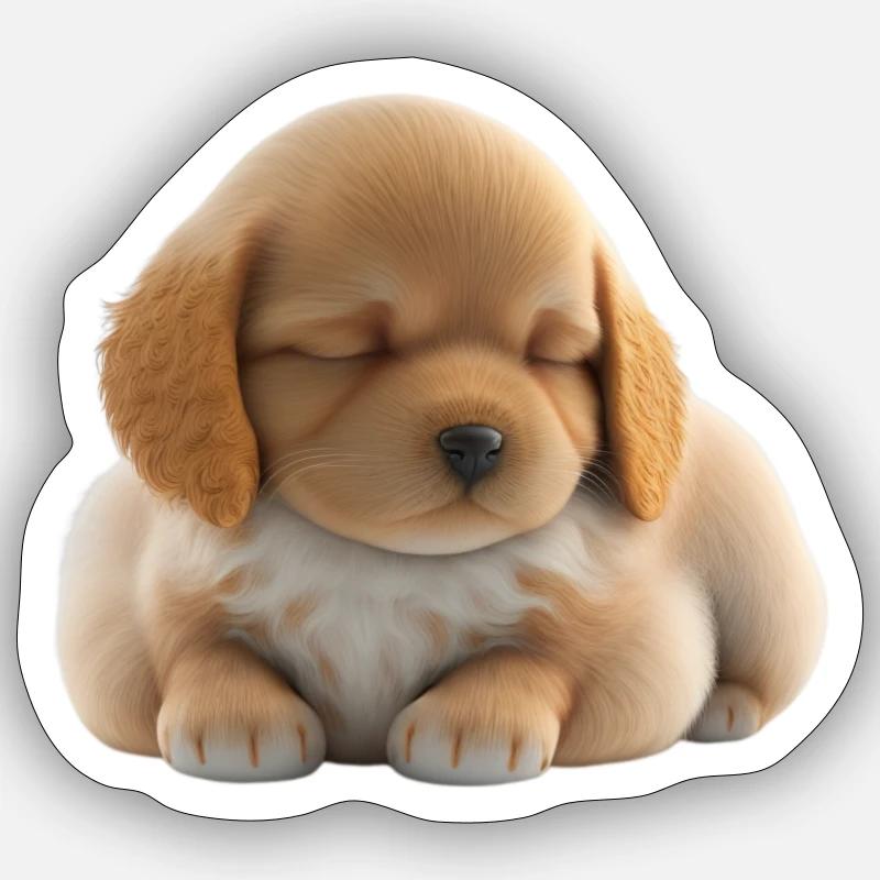 MIGNON CHIOT - TOUT DOUX - PAS DE BRUIT, IL DORT Sticker taille S (10 x 10 cm)