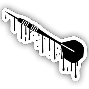 Darts Sports Fun - Sticker size S (10 x 10 cm) - white matte - Front