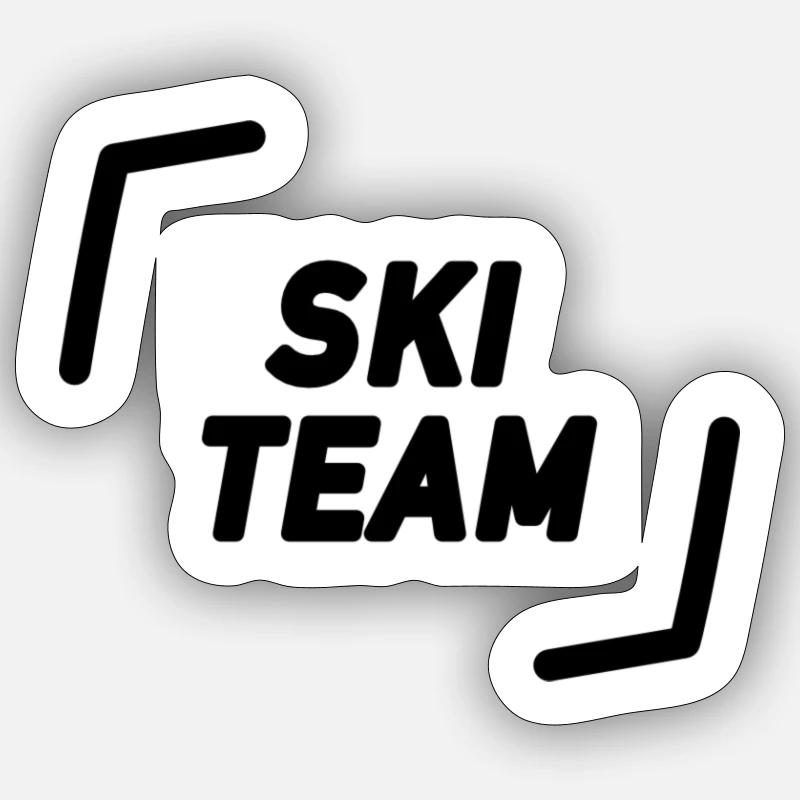 Ski Team - Sticker Größe S (10 x 10 cm) - Mattweiß