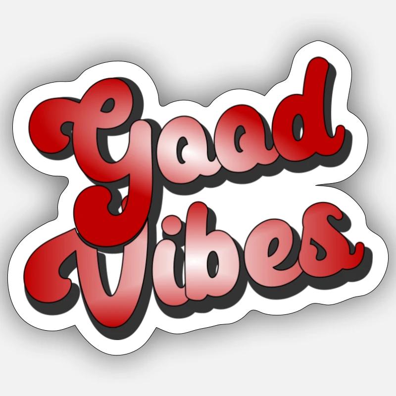 Good Vibes Optik Style - Sticker Größe S (10 x 10 cm) - Mattweiß