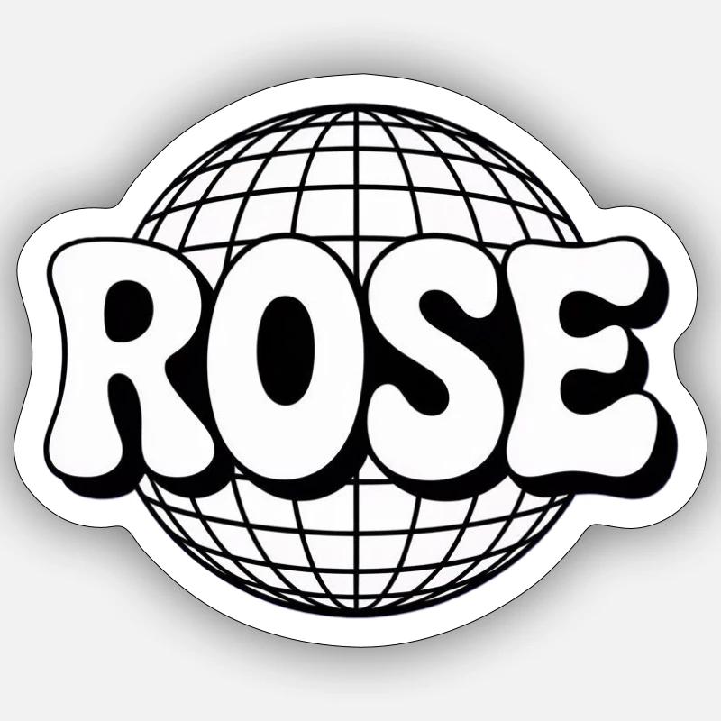 Rosa Disco-Kugel - Sticker Größe S (10 x 10 cm) - Mattweiß