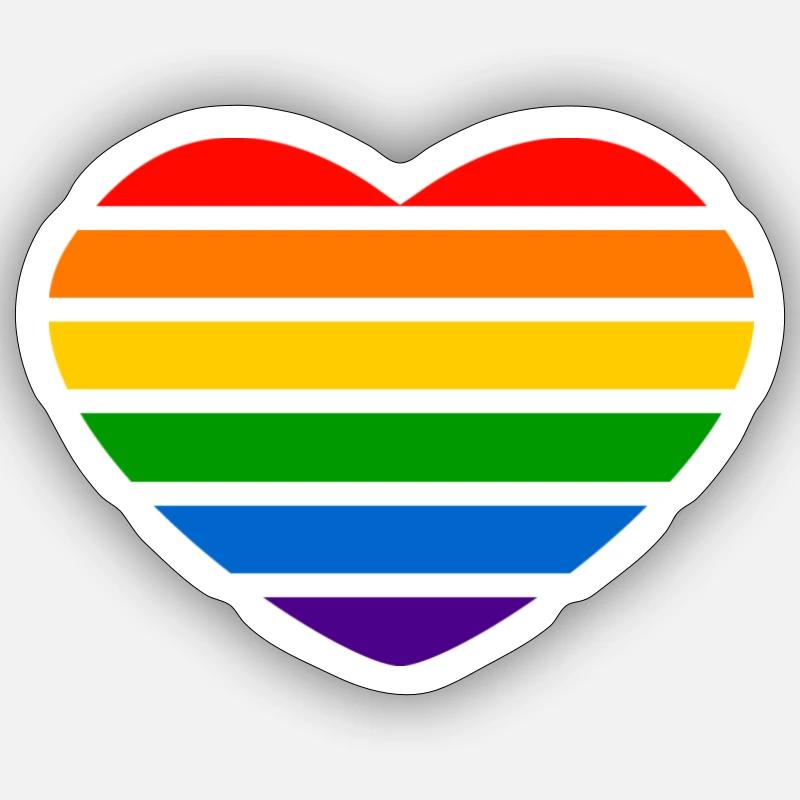 Herz - Regenbogen Sticker Größe S (10 x 10 cm)