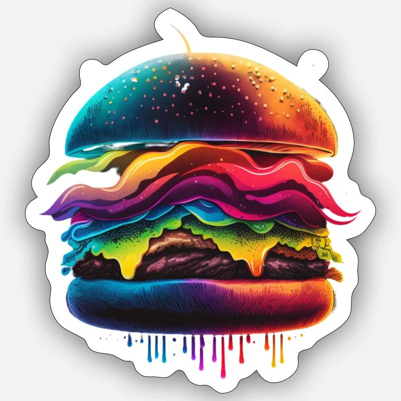BURGER SPECK CHEDDAR - Sticker Größe S (10 x 10 cm) - Mattweiß