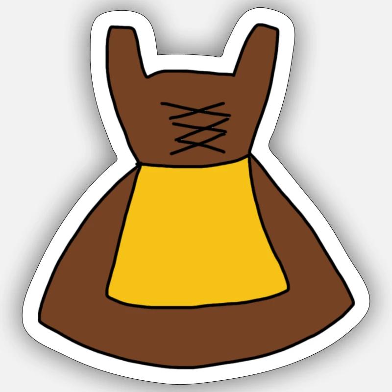 Dirndl - Sticker Größe S (10 x 10 cm) - Mattweiß