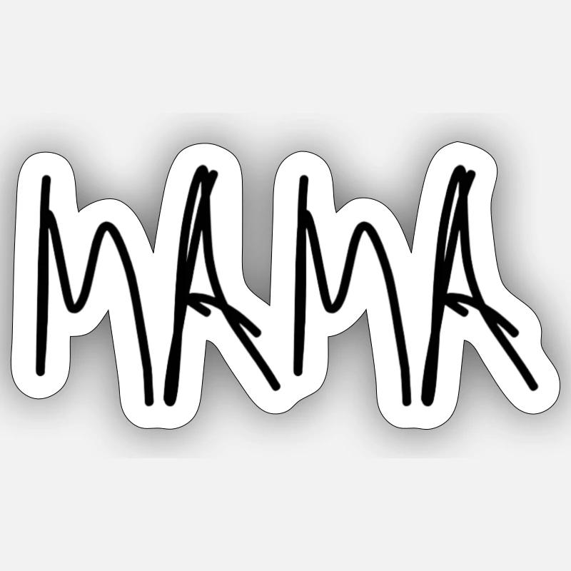 MAMAN - Sticker taille S (10 x 10 cm) - blanc mat