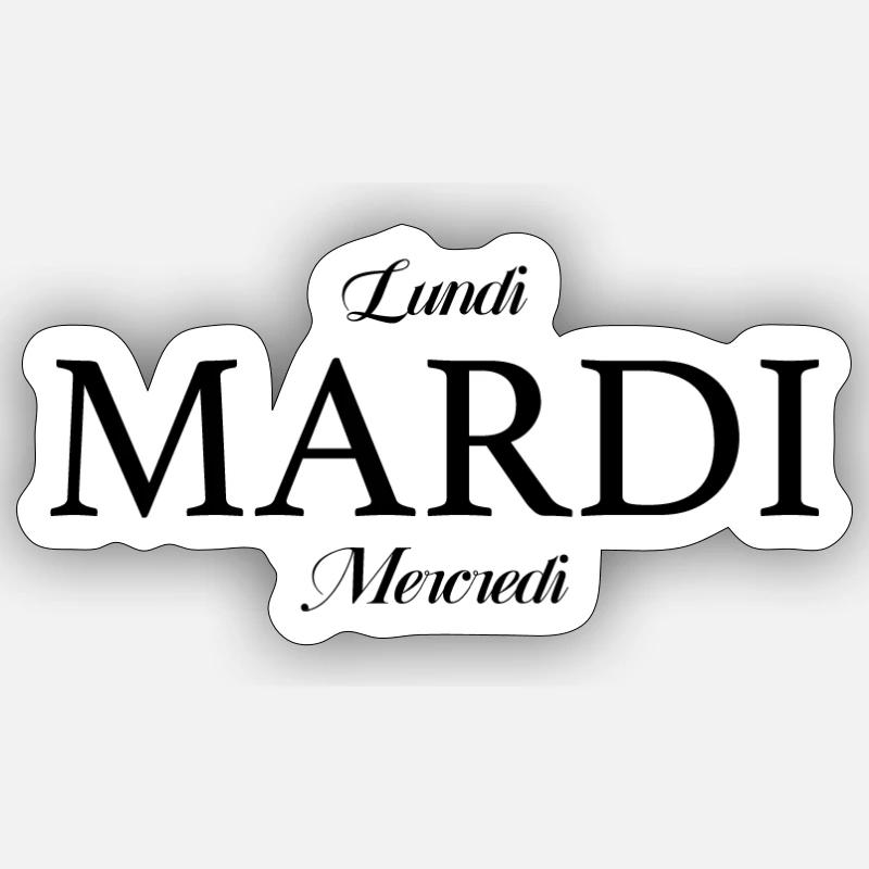 MARDI - Sticker taille S (10 x 10 cm) - blanc mat