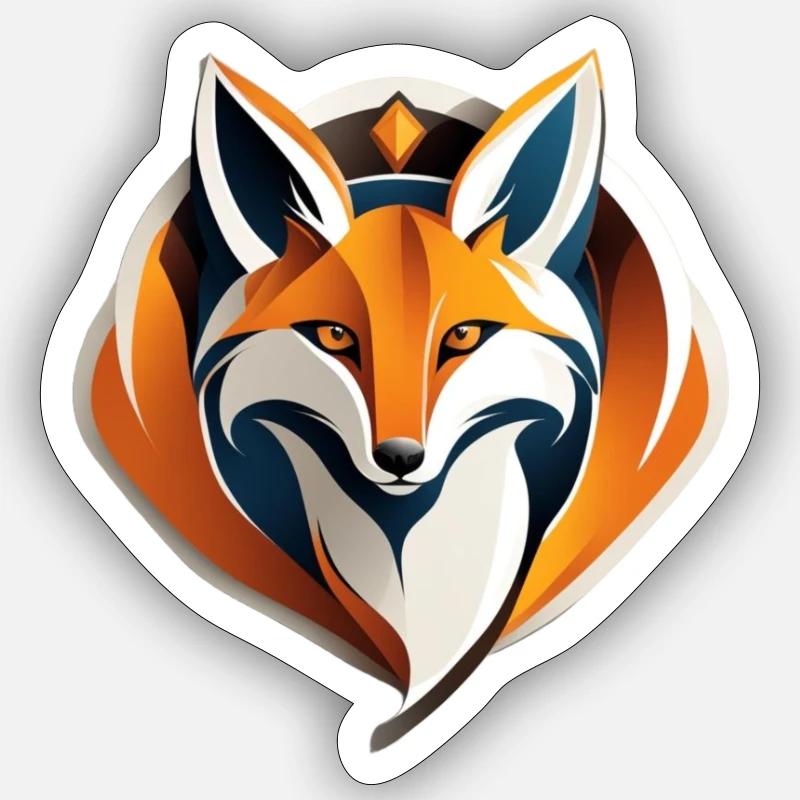 Renard - Sticker taille S (10 x 10 cm) - blanc mat