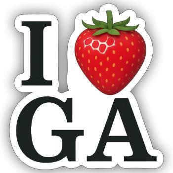 Strawberry Heart I Love IGA - Sticker size S (10 x 10 cm) - white matte - Front