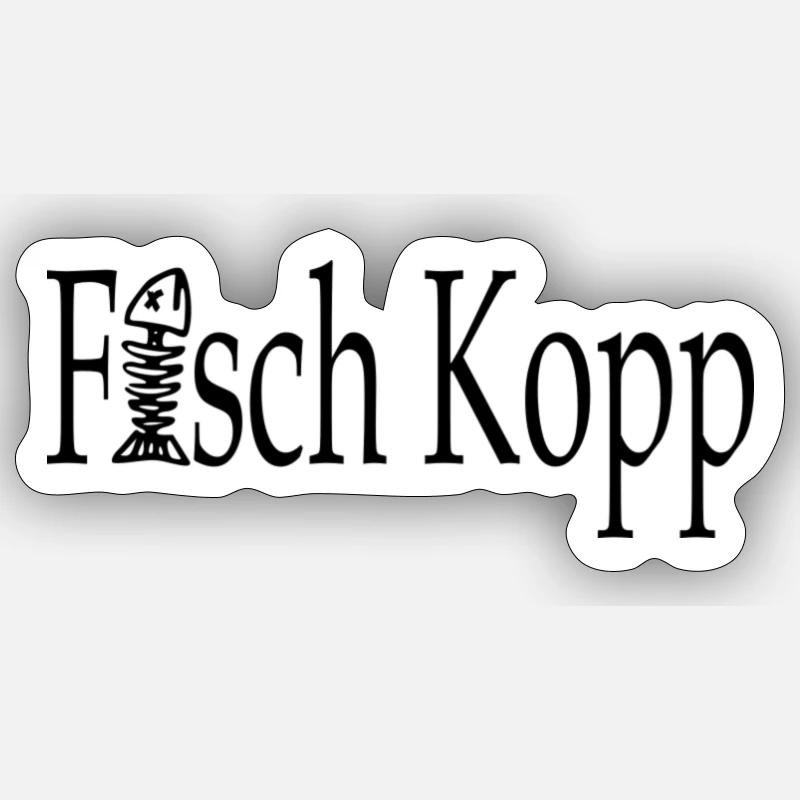 Fisch Kopp - Sticker Größe S (10 x 10 cm) - Mattweiß