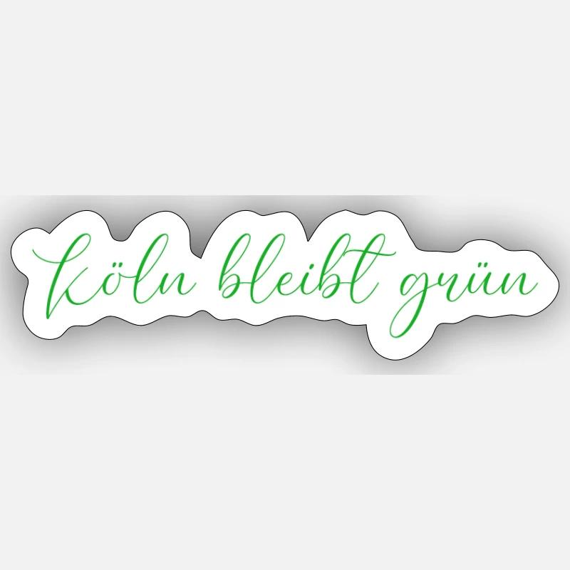 Koeln_bleibt_gruen_-_cursive_ - Sticker size S (10 x 10 cm) - white matte