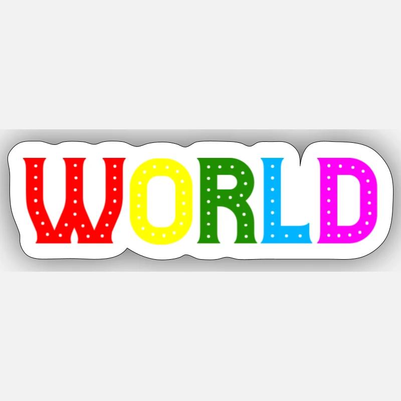 Monde - Sticker taille S (10 x 10 cm) - blanc mat