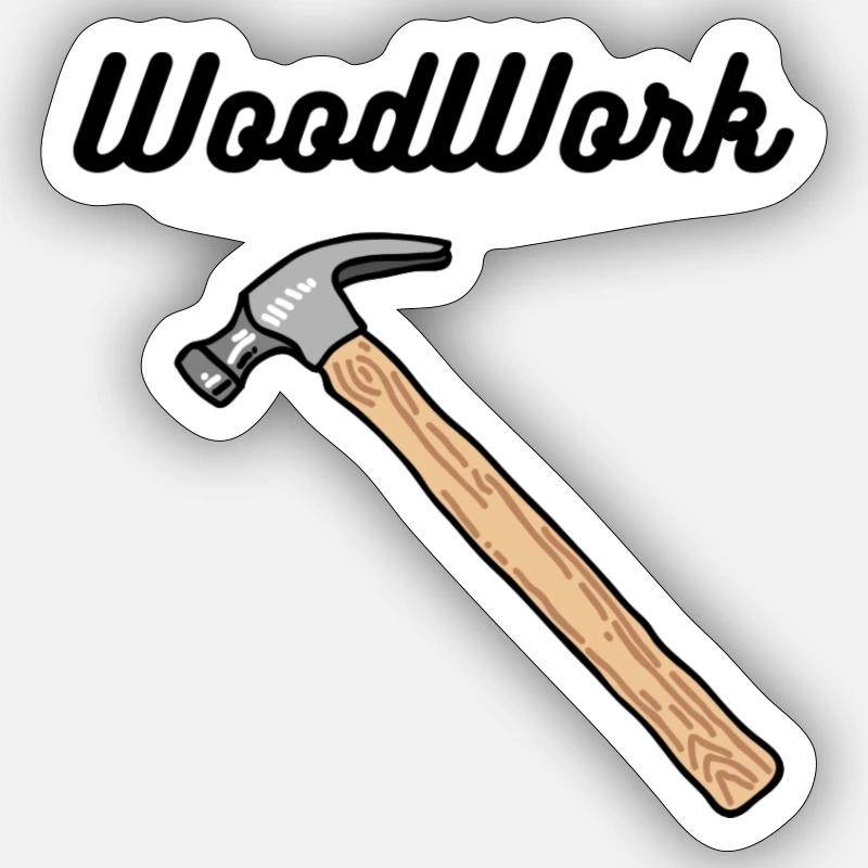 WoodWork - Sticker taille S (10 x 10 cm) - blanc mat