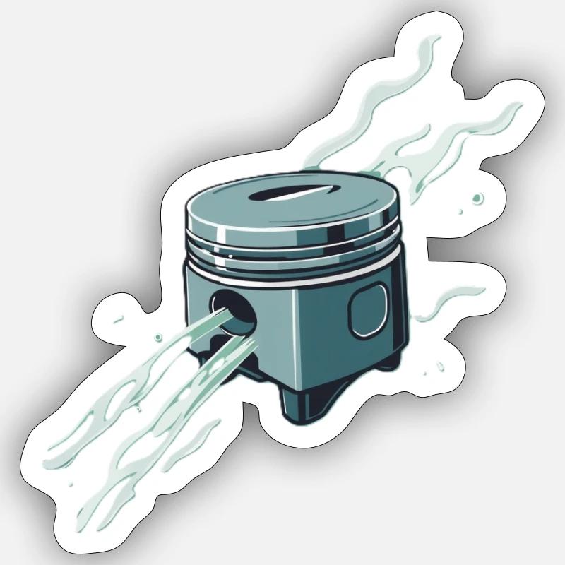 Kolbenflamme - Sticker Größe S (10 x 10 cm) - Mattweiß