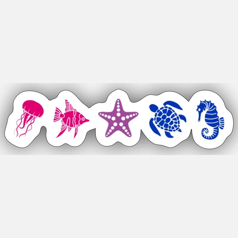 Subtil Pride Sea Creatures Beach Plage Été Sticker taille S (10 x 10 cm)