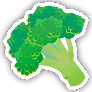 Brocoli Brocoli Légumes Cadeau Vert - Sticker taille S (10 x 10 cm) - blanc mat - Devant