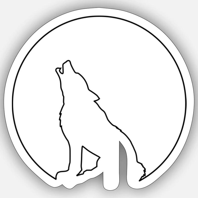howling wolf Sticker size S (10 x 10 cm)
