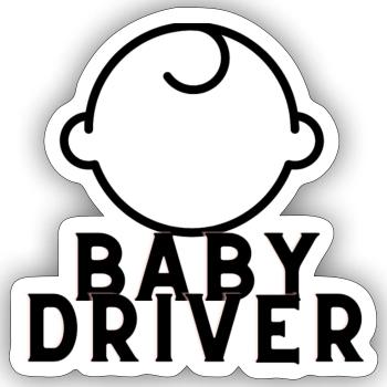 Babydriver - Sticker Größe S (10 x 10 cm) - Mattweiß - Vorne