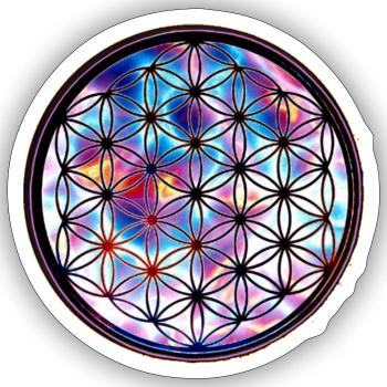 Flower of Life - Sticker size S (10 x 10 cm) - white matte - Front
