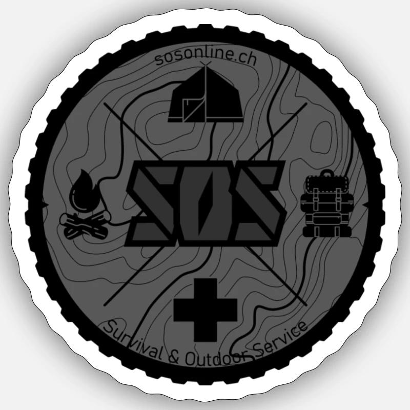 SOS Logo black - Sticker Größe S (10 x 10 cm) - Mattweiß