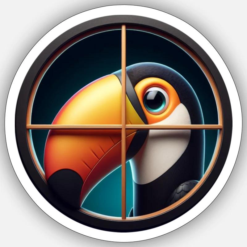 Toucan Cartoon Comic - Sticker size S (10 x 10 cm) - white matte