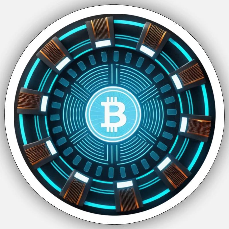 Bitcoin-Reaktor - Sticker Größe S (10 x 10 cm) - Mattweiß