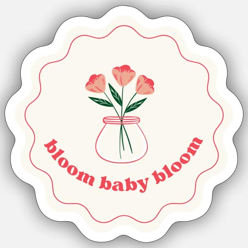 Bloom Baby Bloom: white - Sticker Größe S (10 x 10 cm) - Mattweiß