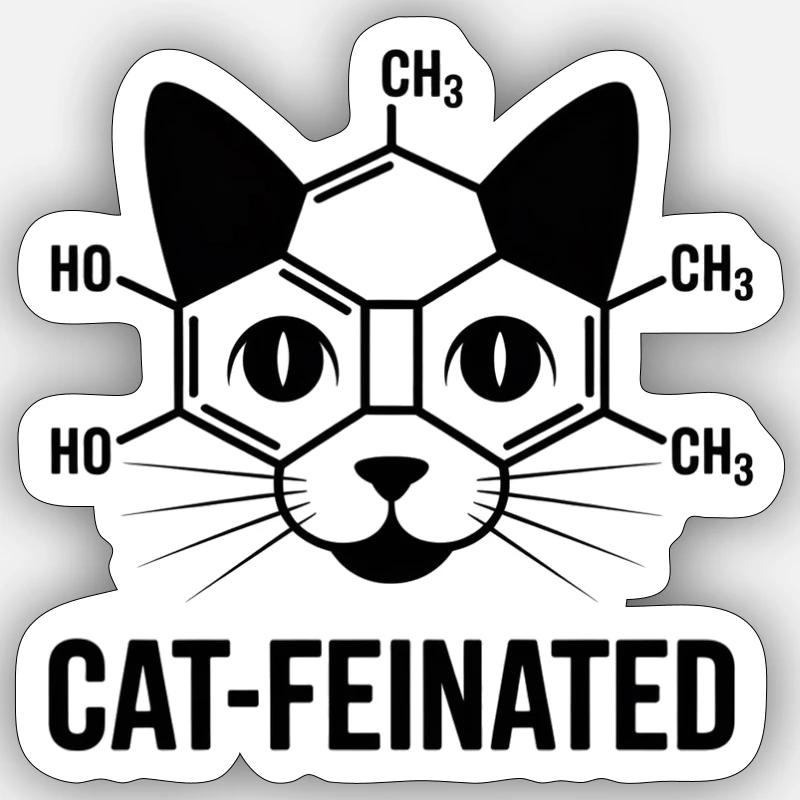 Katzen-Schein-Attitüde - Sticker Größe S (10 x 10 cm) - Mattweiß