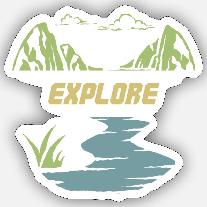 explorer Sticker taille S (10 x 10 cm)