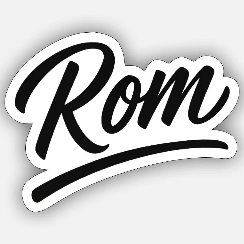 Rom Script Schriftzug Unterlinie - Sticker Größe S (10 x 10 cm) - Mattweiß