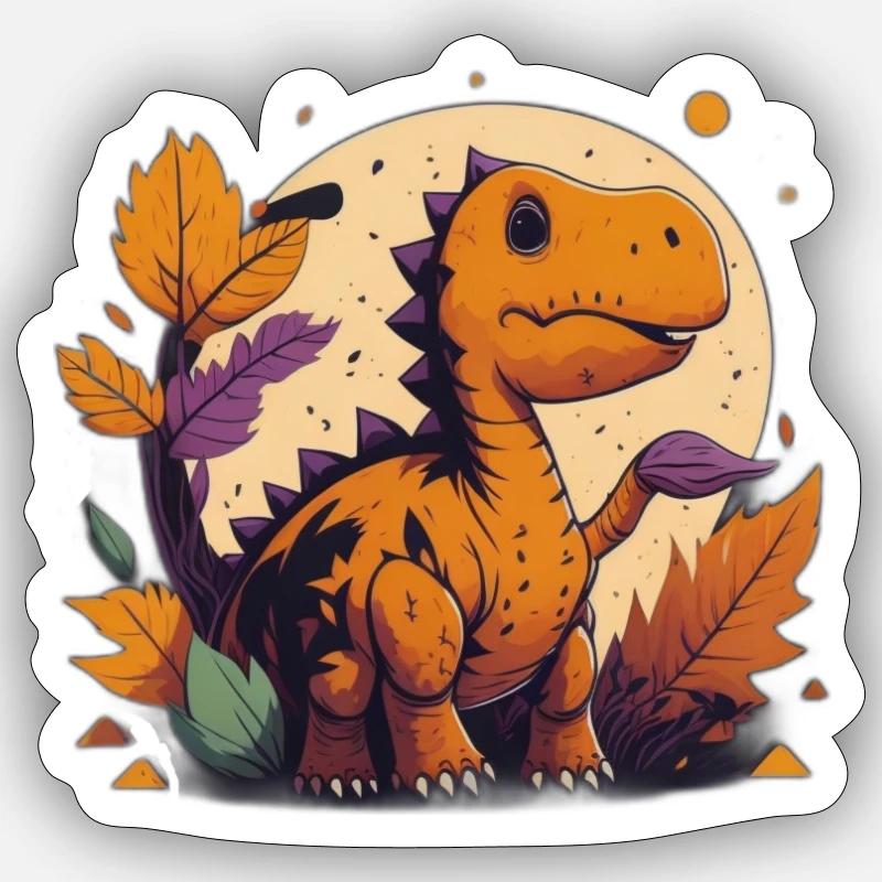 Petit dinosaure - Sticker taille S (10 x 10 cm) - blanc mat