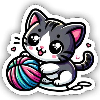 Cute Cat - Sticker size S (10 x 10 cm) - white matte - Front