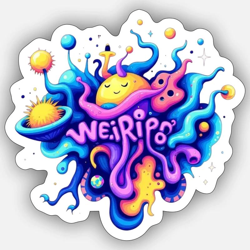 Glücklich - Sticker Größe S (10 x 10 cm) - Mattweiß