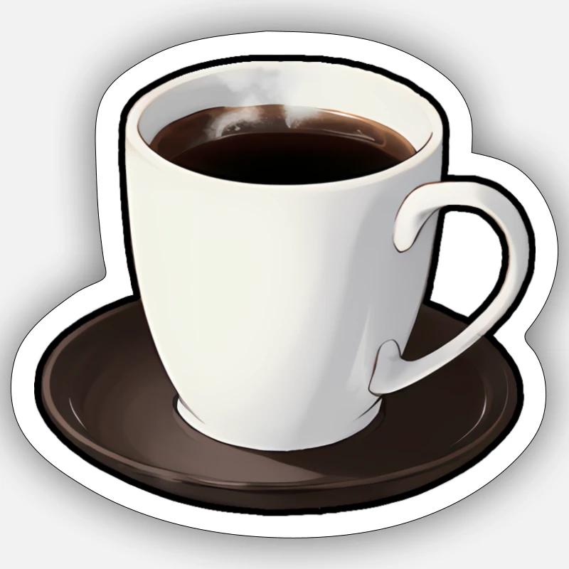 Tasse Kaffee - Sticker Größe S (10 x 10 cm) - Mattweiß