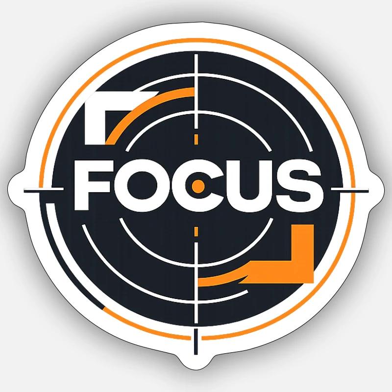 Logo du cercle cible Focus - Sticker taille S (10 x 10 cm) - blanc mat