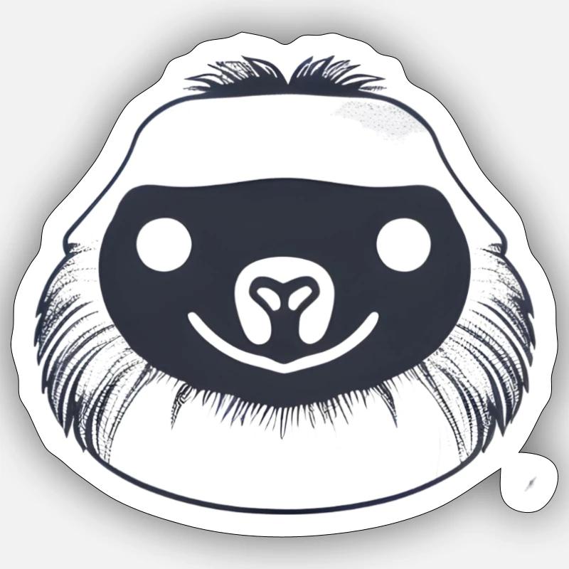 Cozy sloth face Sticker size S (10 x 10 cm)