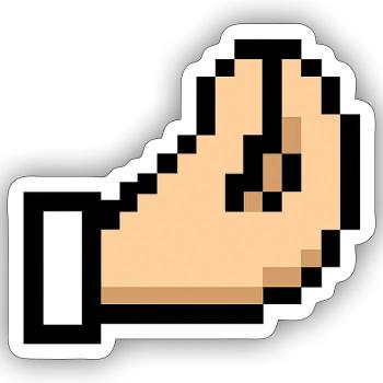 Pixel Hand Cursor Design Italia - Sticker size S (10 x 10 cm) - white matte - Front