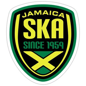 Armoiries de Jamaica Ska 2 - Sticker taille S (10 x 10 cm) - blanc mat - Devant