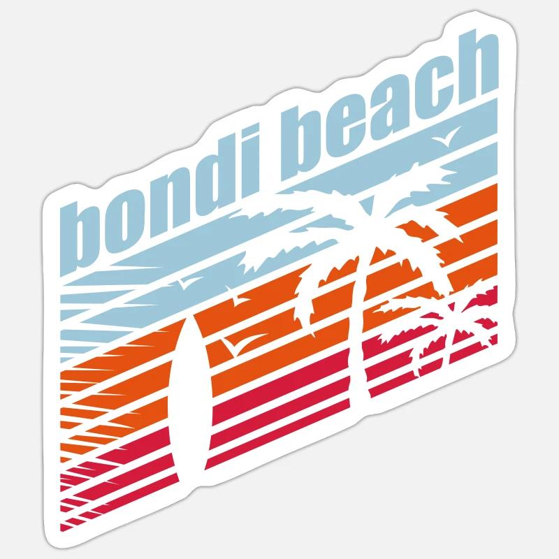 BONDI BEACH - Sticker size S (10 x 10 cm) - white matte