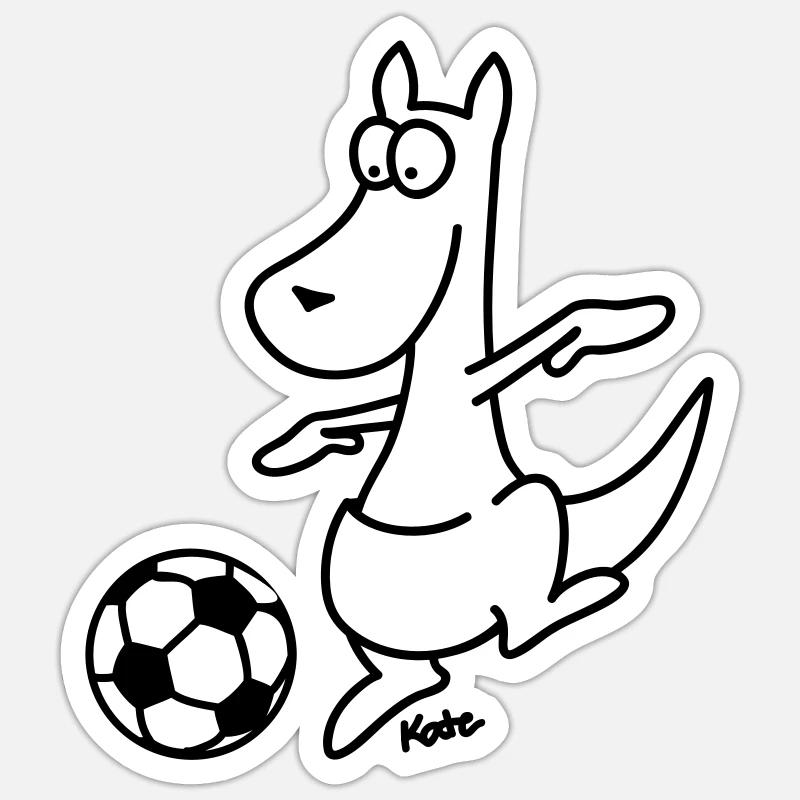 soccer kangaroo - Sticker size S (10 x 10 cm) - white matte