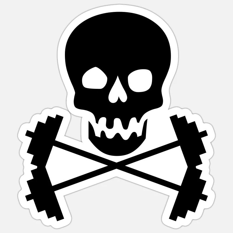 Bodybuidling - Sticker taille S (10 x 10 cm) - blanc mat