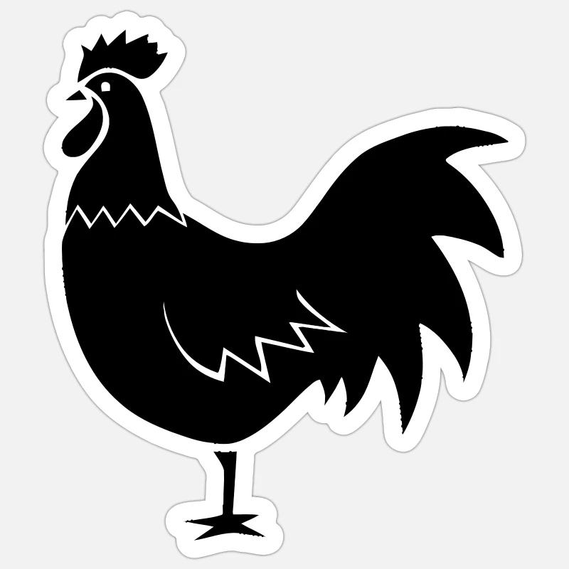 Hahn (Vektor) - Sticker Größe S (10 x 10 cm) - Mattweiß
