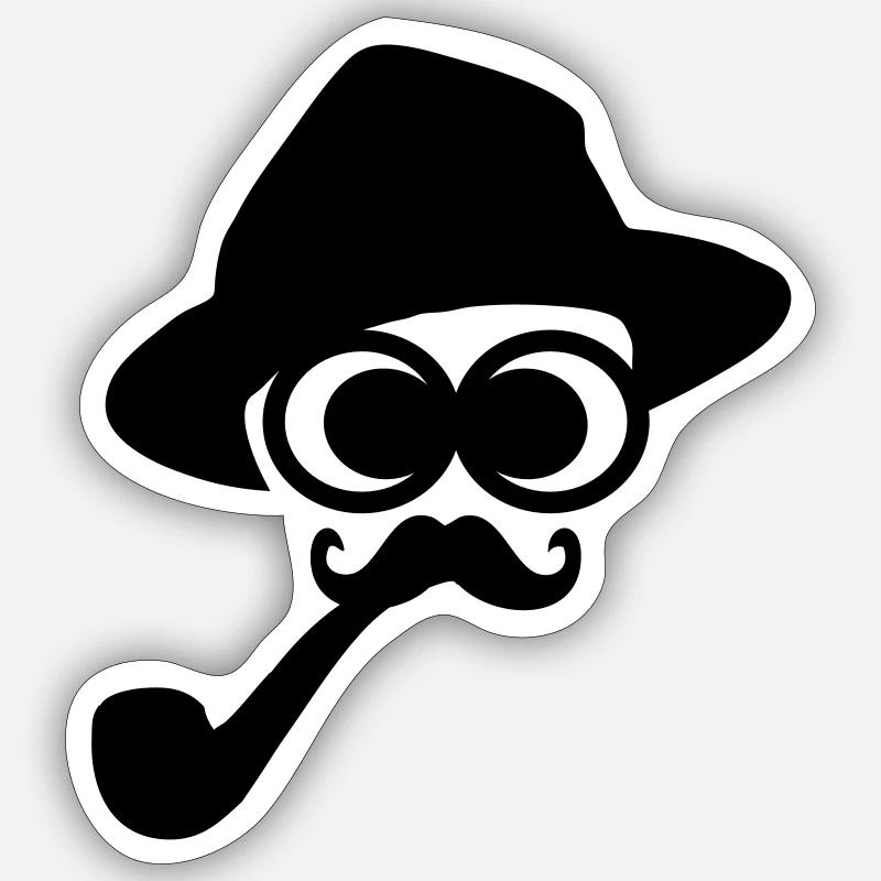 smoking man - Sticker size S (10 x 10 cm) - white matte