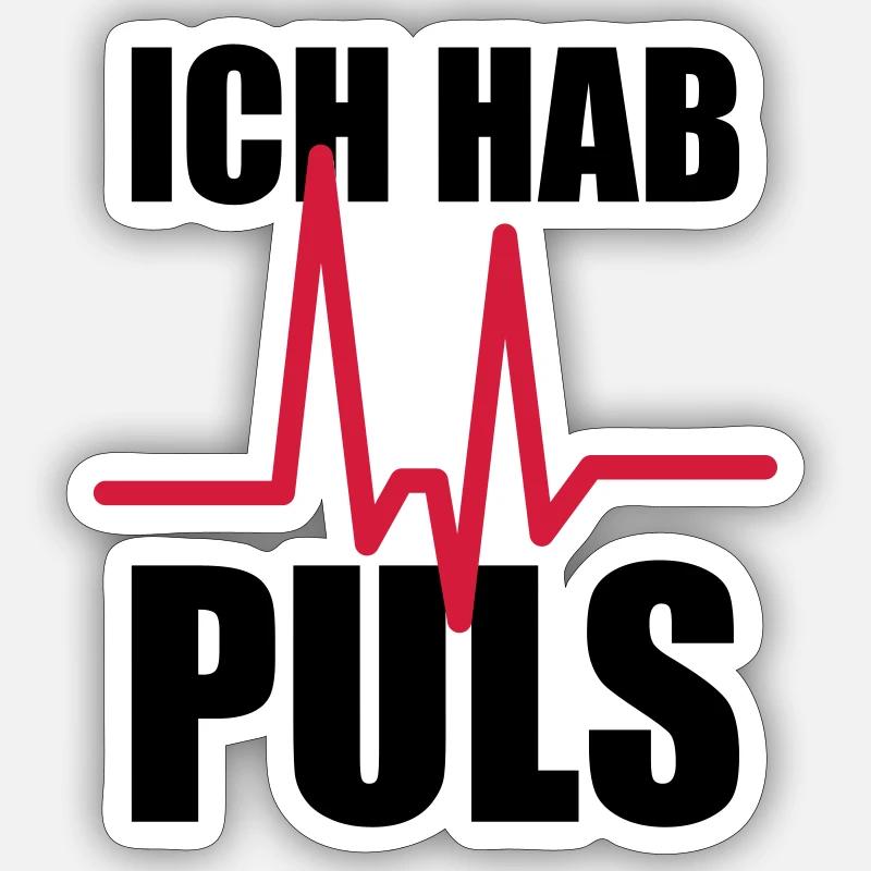Ich hab Puls - Sticker Größe S (10 x 10 cm) - Mattweiß