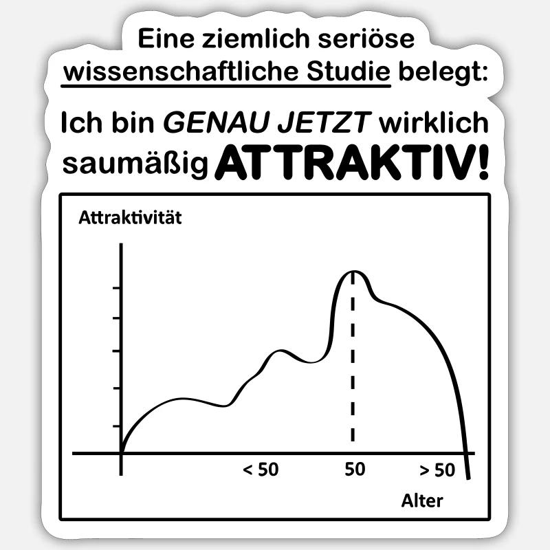Stastik Studie 50 - Sticker Größe S (10 x 10 cm) - Mattweiß
