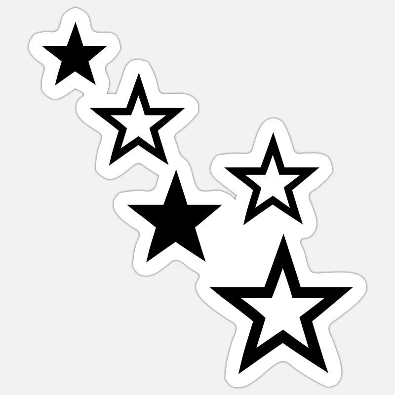 étoiles - Sticker taille S (10 x 10 cm) - blanc mat